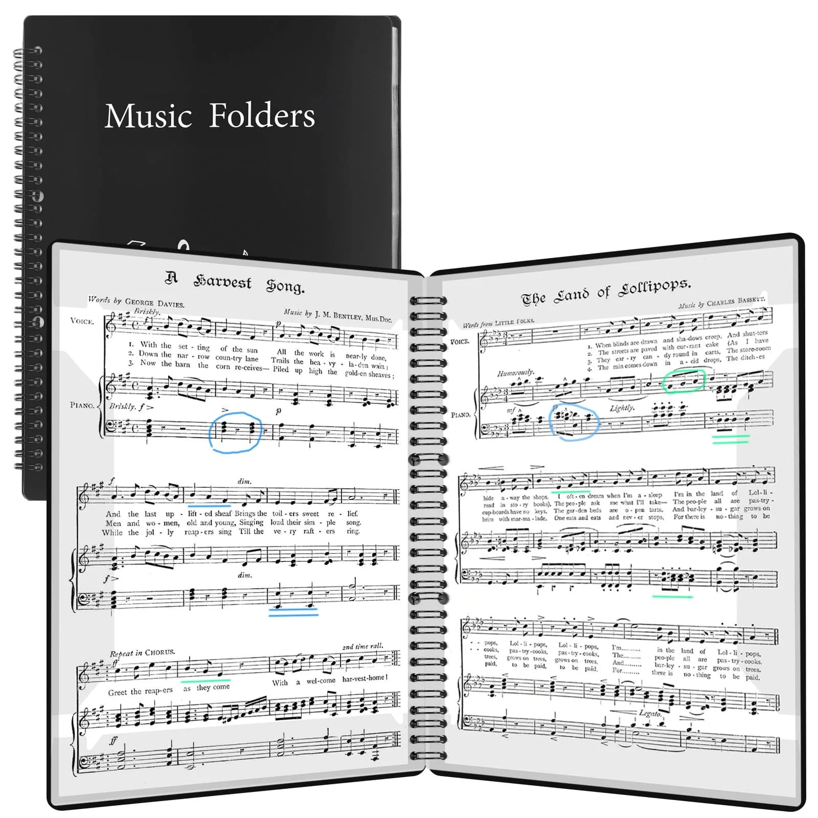 RNSXYAT Sheet Music Folder, 8.5x11 Inches | Durable Double-Sided Organizer for Musicians - main product image