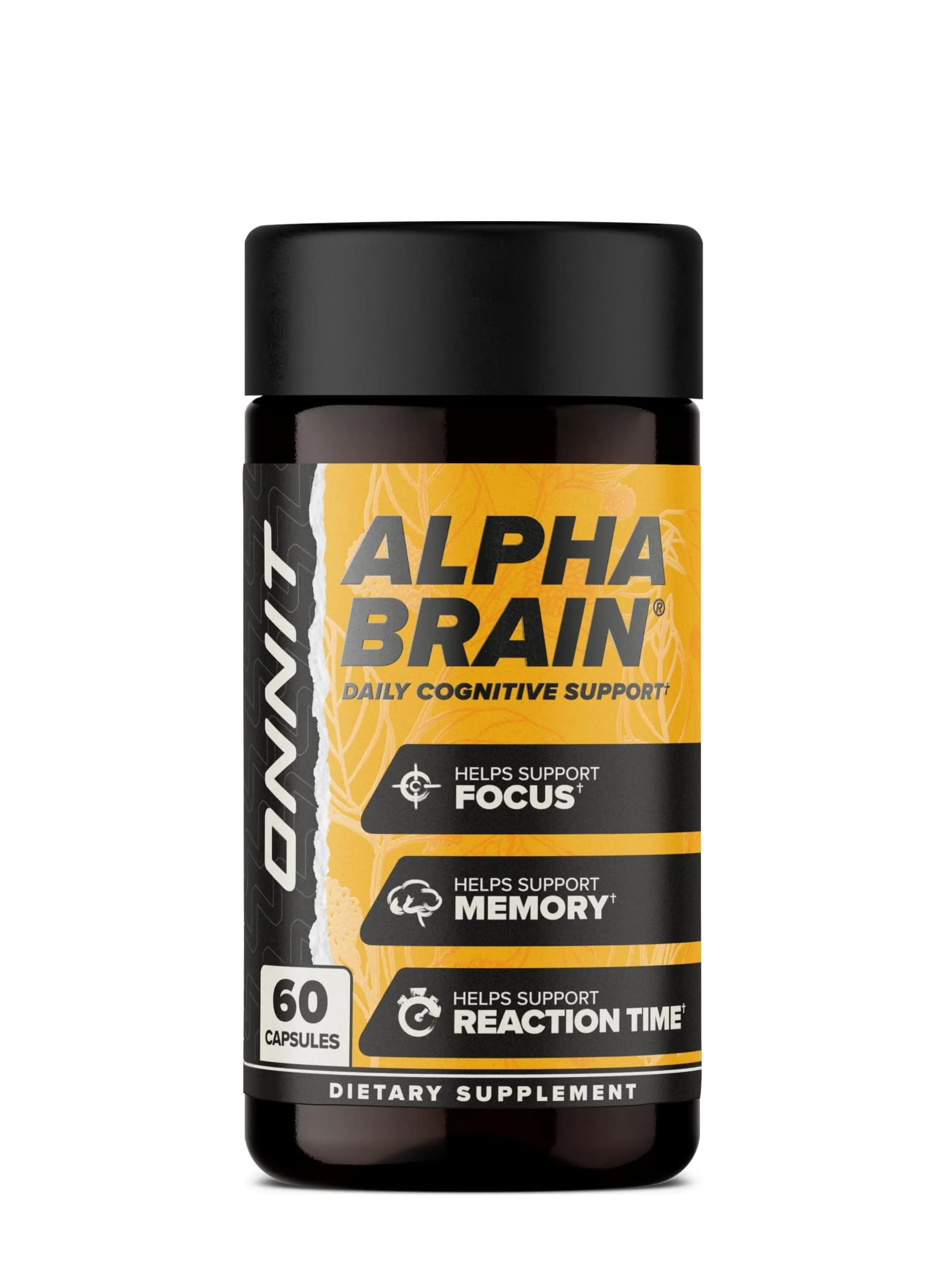 ONNIT Alpha Brain Nootropic Brain Supplement for Focus & Memory, 60 Count | Supports Cognitive Function