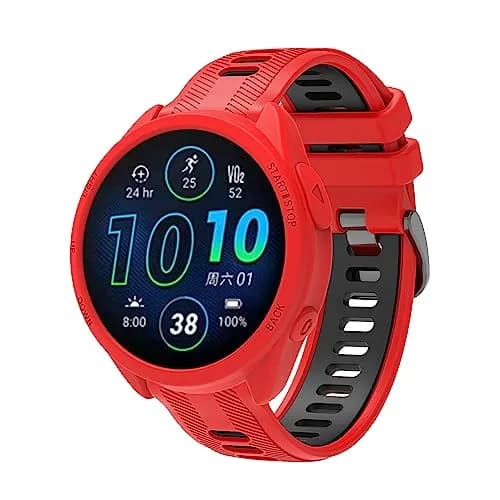 TenCloud Silicone Watch Case for Garmin Forerunner 965 | 3 Pack Black+Red+White thumbnail 6