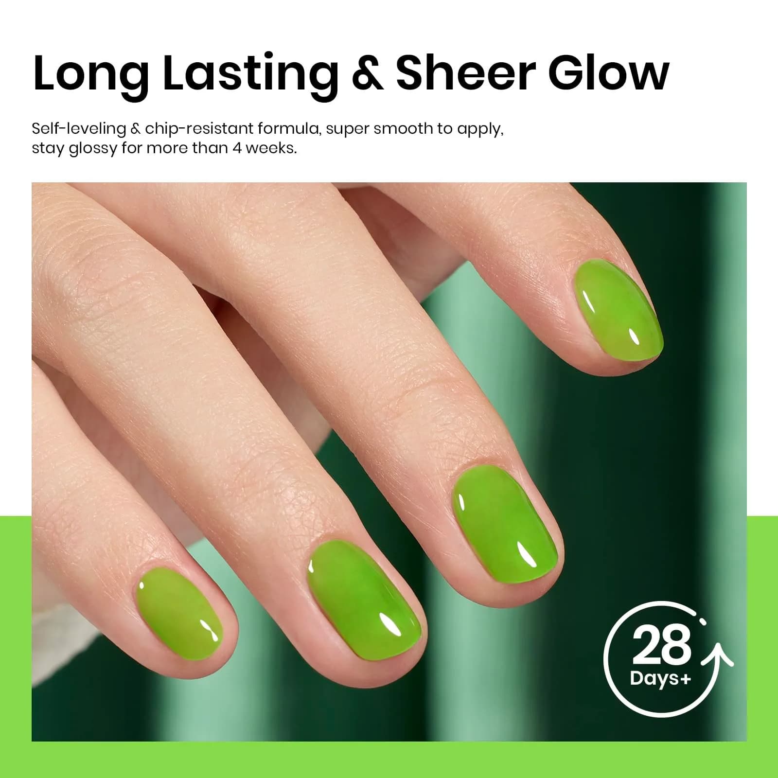 Beetles Gel Polish Green Jelly Gel Nail Polish 15ml (0.5 Fl Oz) | Long-Lasting, UV/LED Cure - view 6