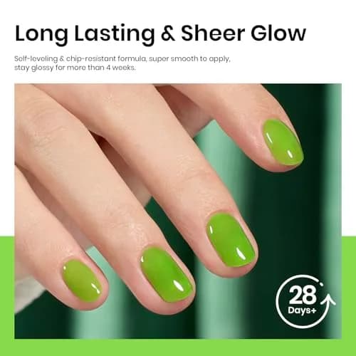 Beetles Gel Polish Green Jelly Gel Nail Polish 15ml (0.5 Fl Oz) | Long-Lasting, UV/LED Cure thumbnail 6