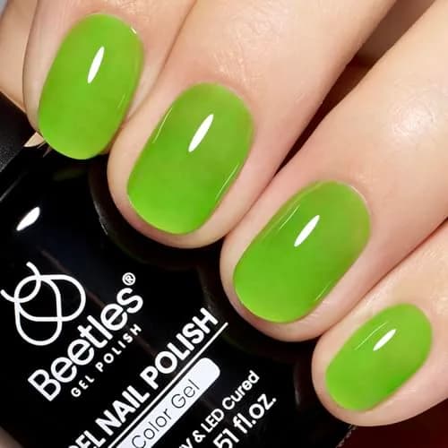 Beetles Gel Polish Green Jelly Gel Nail Polish 15ml (0.5 Fl Oz) | Long-Lasting, UV/LED Cure thumbnail 8