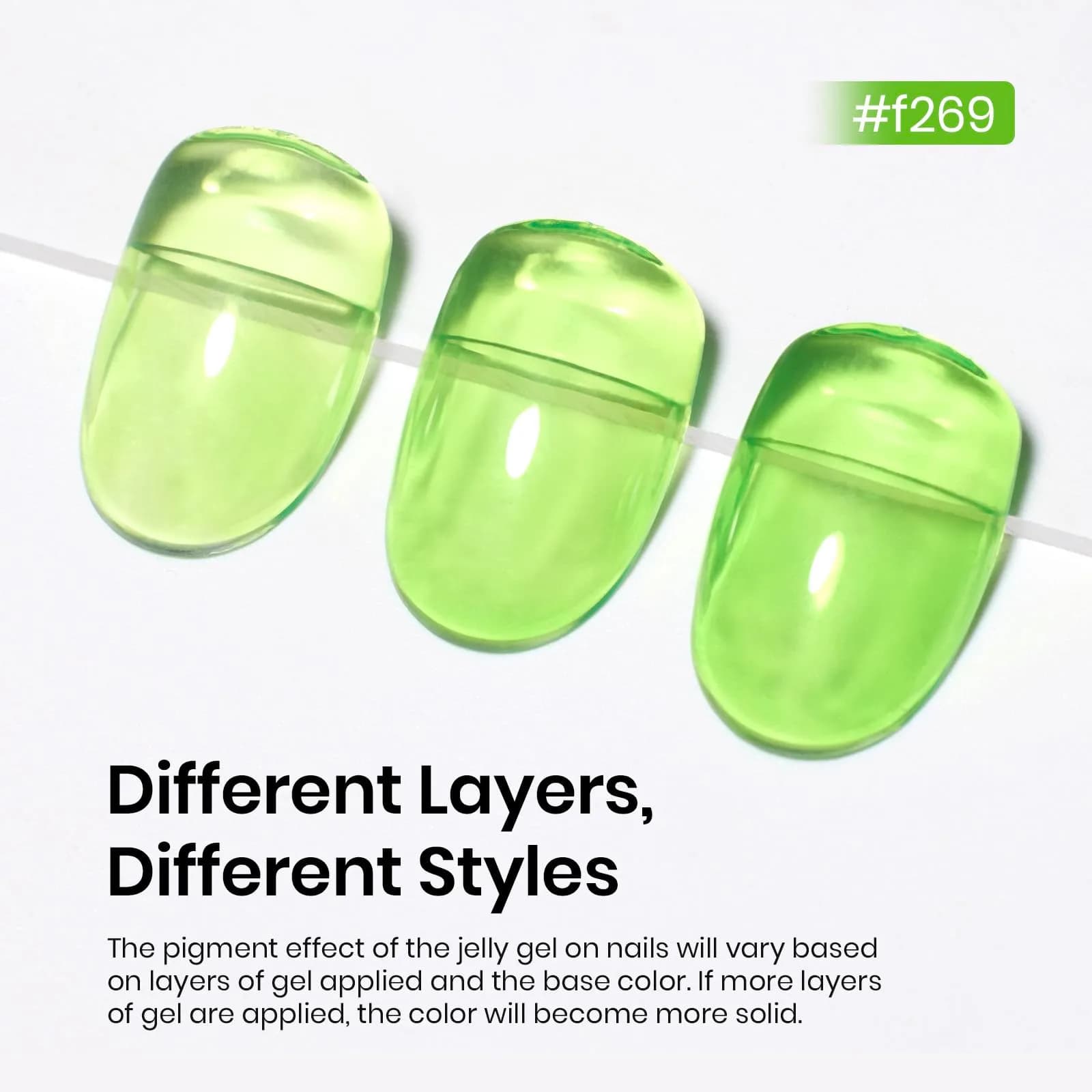 Beetles Gel Polish Green Jelly Gel Nail Polish 15ml (0.5 Fl Oz) | Long-Lasting, UV/LED Cure - view 3
