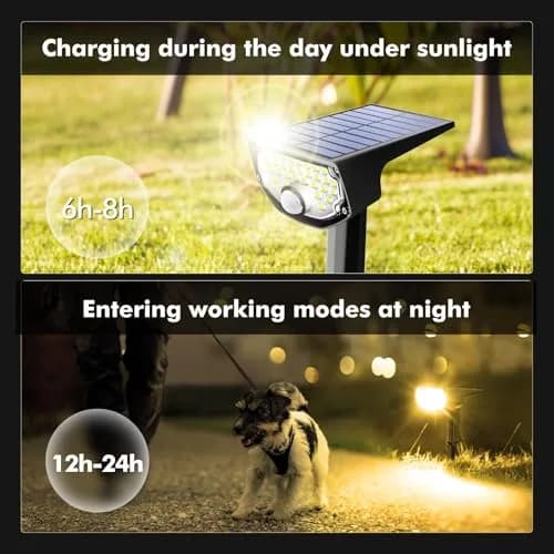 AloftSun Solar Motion Sensor Outdoor Lights | Waterproof 30 LED Spotlights for Yard & Garden thumbnail 6