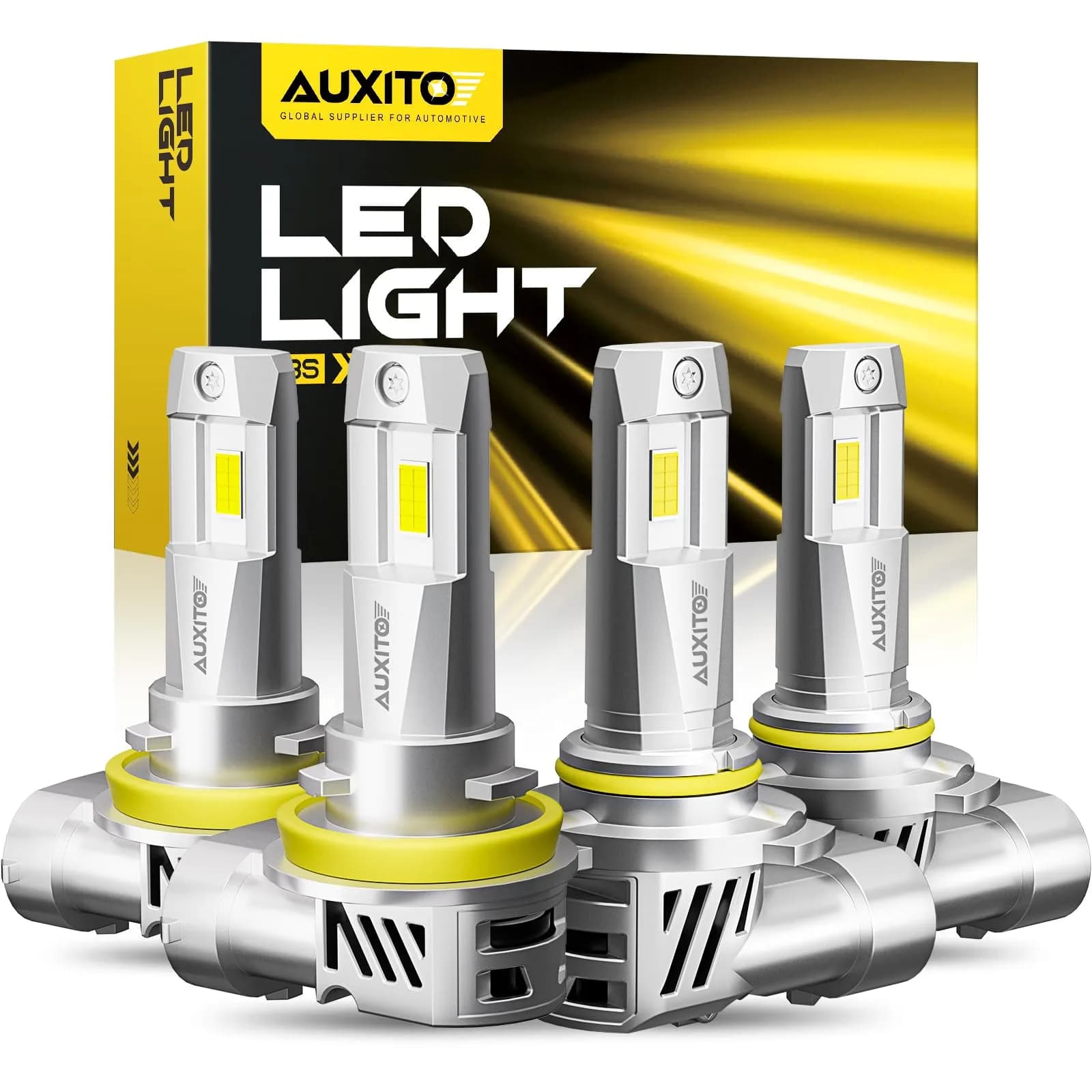 AUXITO H11 9005 LED Fog Light Bulbs 60000LM 6500K Cool White | Pack of 4 - main product image