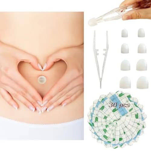 Josuyofo Belly Button Plug Post Tummy Tuck & Liposuction Recovery Shaper, Soft Silicone Navel Retainer (Transparent, 8-Pack) thumbnail 1