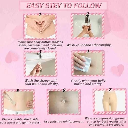 Josuyofo Belly Button Plug Post Tummy Tuck & Liposuction Recovery Shaper, Soft Silicone Navel Retainer (Transparent, 8-Pack) thumbnail 4