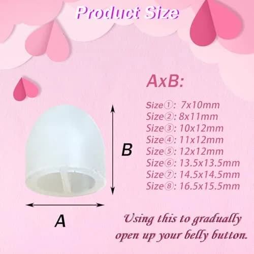 Josuyofo Belly Button Plug Post Tummy Tuck & Liposuction Recovery Shaper, Soft Silicone Navel Retainer (Transparent, 8-Pack) thumbnail 6
