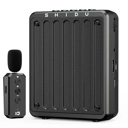 SHIDU 20W Portable Voice Amplifier with Wireless UHF Headset Microphone & Bluetooth Speaker 238g (0.56 lb) thumbnail 1