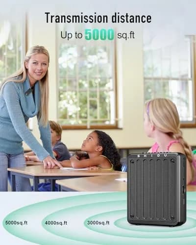 SHIDU 20W Portable Voice Amplifier with Wireless UHF Headset Microphone & Bluetooth Speaker 238g (0.56 lb) thumbnail 6