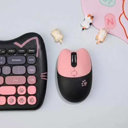 Lomiluskr Cute Cat Wireless Keyboard and Mouse Combo 84-Key English Layout | 2.4GHz Wireless Connectivity thumbnail 8