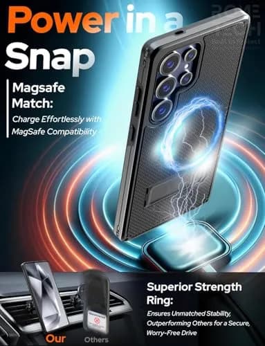 Rome Tech Designed for Samsung Galaxy S25 Ultra Case with Belt Clip Holster | Shockproof & Full Body Defender thumbnail 3