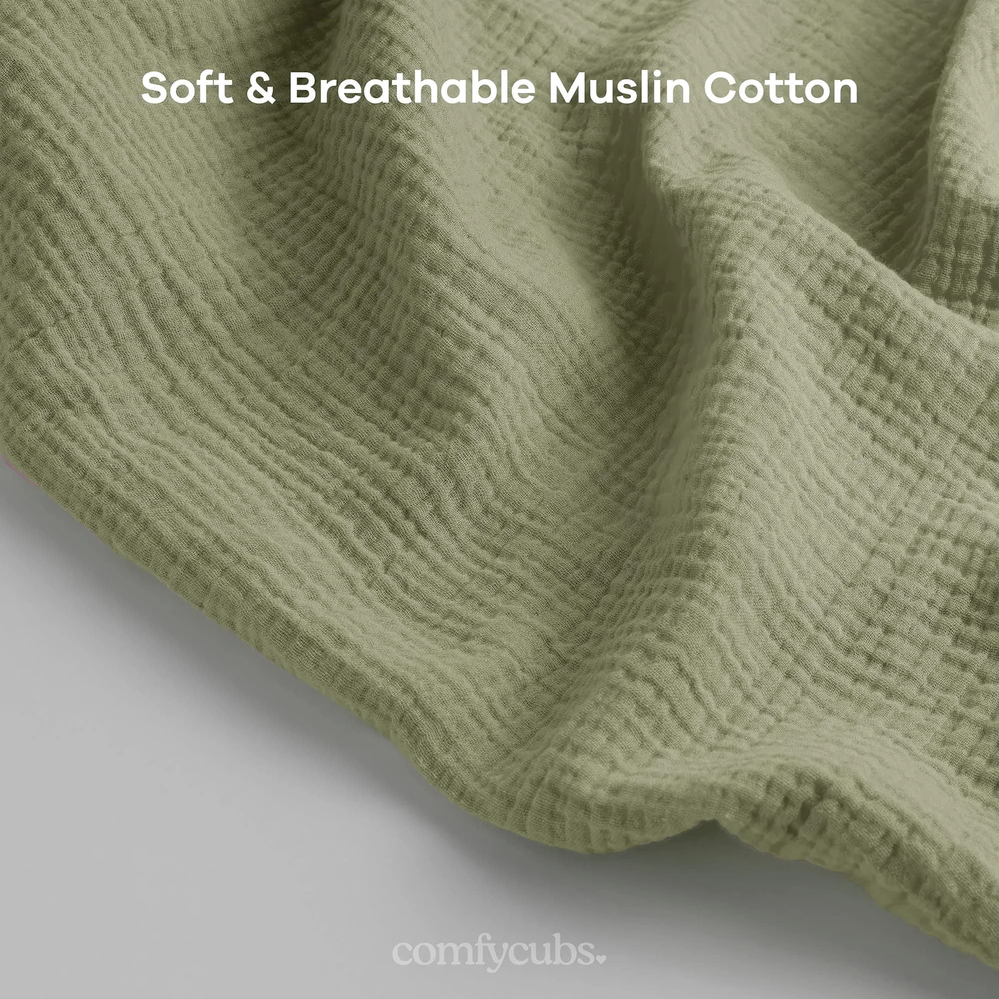 Comfy Cubs Muslin Nursing Cover Sage | Soft & Breathable Baby Nursing Scarf with Adjustable Neck Strap - Portable, Lightweight & Privacy Breast Feeding Cover - view 4