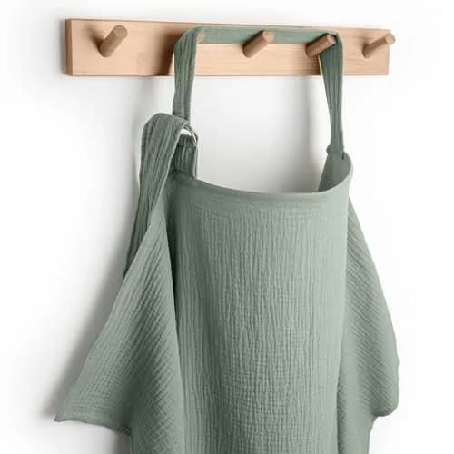 Comfy Cubs Muslin Nursing Cover Fern - 100% Muslin Breastfeeding Cover 21.5cm (8.5in) L x 16cm (6.3in) W | Breathable & Airy for Indian Climate thumbnail 1