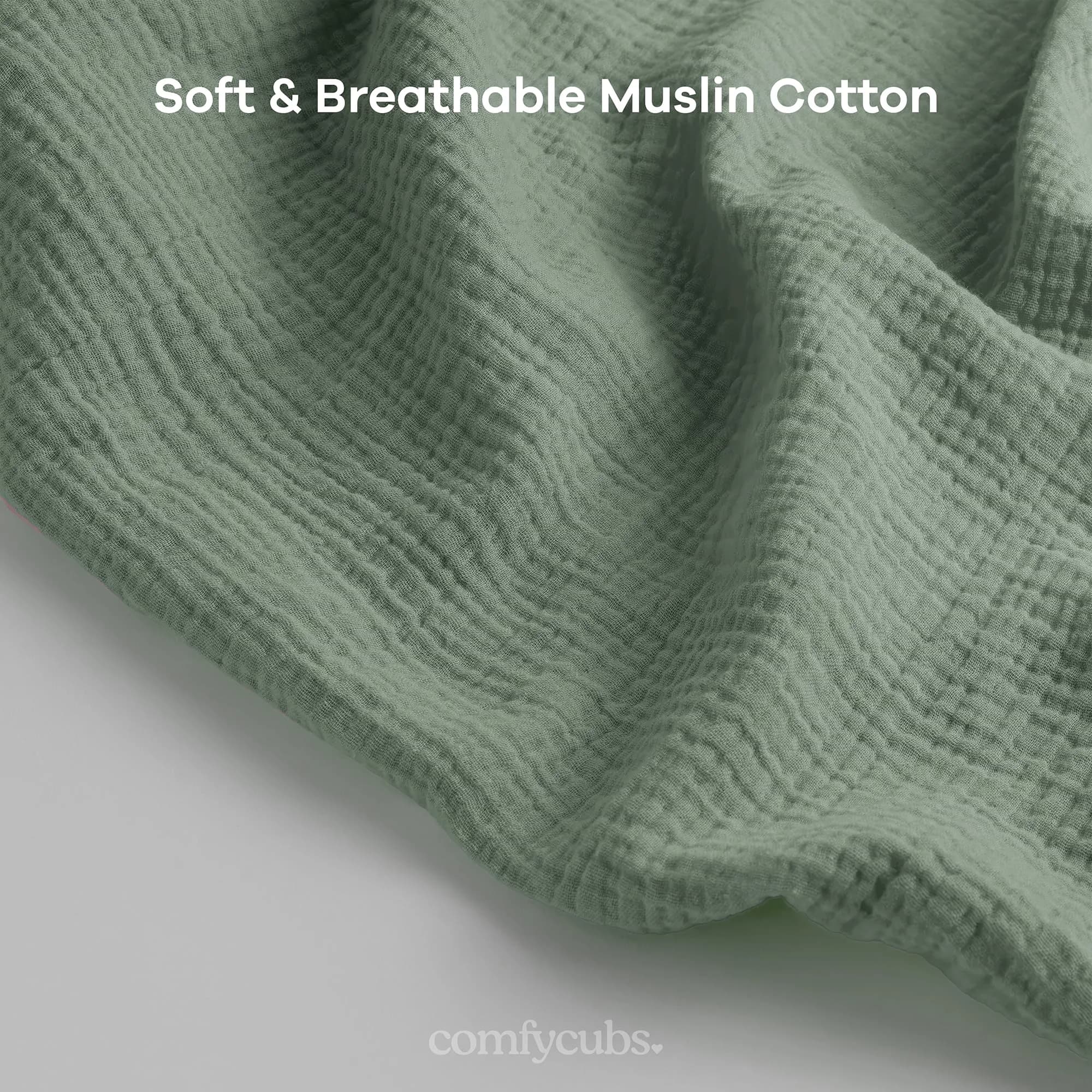 Comfy Cubs Muslin Nursing Cover Fern - 100% Muslin Breastfeeding Cover 21.5cm (8.5in) L x 16cm (6.3in) W | Breathable & Airy for Indian Climate - view 4