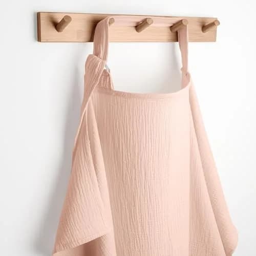 Comfy Cubs Muslin Nursing Cover Blush | Soft & Breathable Baby Nursing Scarf with Adjustable Neck Strap thumbnail 1