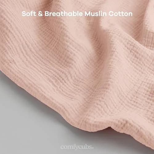Comfy Cubs Muslin Nursing Cover Blush | Soft & Breathable Baby Nursing Scarf with Adjustable Neck Strap thumbnail 4