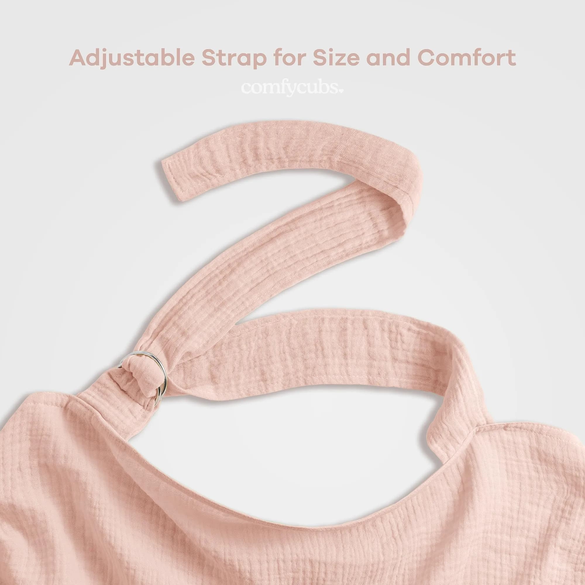 Comfy Cubs Muslin Nursing Cover Blush | Soft & Breathable Baby Nursing Scarf with Adjustable Neck Strap - view 3