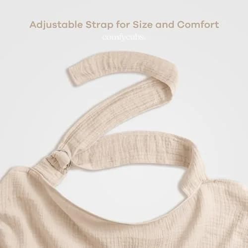 Comfy Cubs Muslin Nursing Cover Sand | Soft & Breathable Baby Nursing Scarf with Adjustable Neck Strap - Portable, Lightweight & Privacy Breast Feeding Cover thumbnail 3