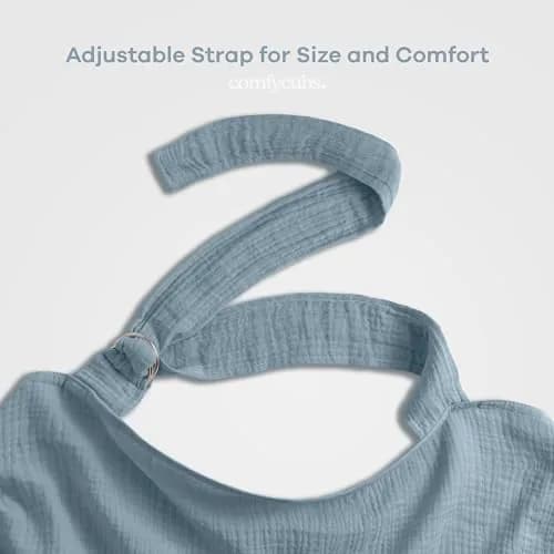 Comfy Cubs Muslin Nursing Cover Pacific Blue | Soft & Breathable Baby Nursing Scarf with Adjustable Neck Strap thumbnail 3