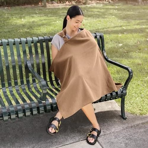 Comfy Cubs Muslin Nursing Cover Cedar | Soft & Breathable 100% Muslin Cotton for Breastfeeding thumbnail 5