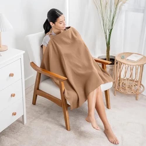 Comfy Cubs Muslin Nursing Cover Cedar | Soft & Breathable 100% Muslin Cotton for Breastfeeding thumbnail 2