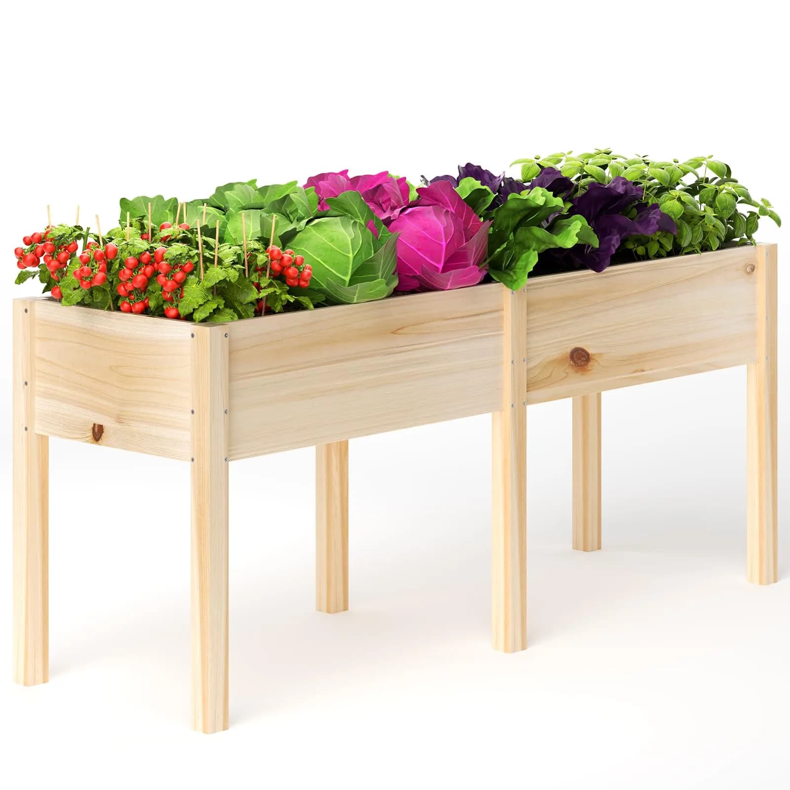 MIXC 333lbs Capacity Wooden Raised Garden Bed with Legs | Elevated Outdoor Planter for Vegetables & Herbs