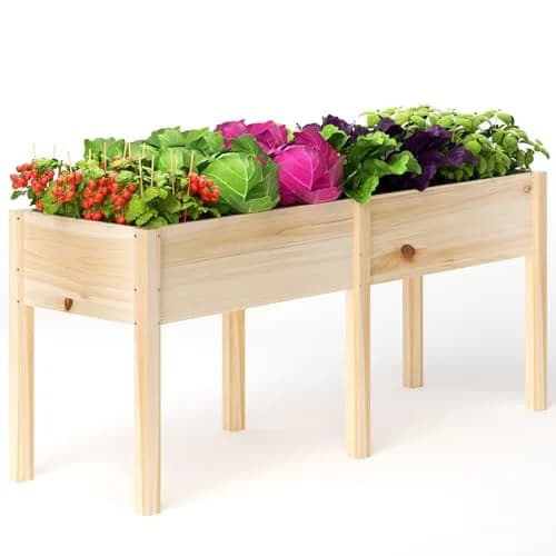 MIXC 333lbs Capacity Wooden Raised Garden Bed with Legs | Elevated Outdoor Planter for Vegetables & Herbs thumbnail 1