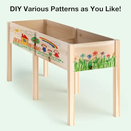 MIXC 333lbs Capacity Wooden Raised Garden Bed with Legs | Elevated Outdoor Planter for Vegetables & Herbs thumbnail 6