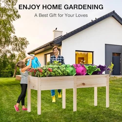 MIXC 333lbs Capacity Wooden Raised Garden Bed with Legs | Elevated Outdoor Planter for Vegetables & Herbs thumbnail 7