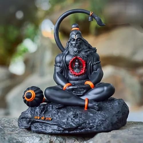 Blessing BUDDHA Hanuman Idol for Car Dashboard Ramlalla Small Statue 10 cm (4 in) | Spiritual Car Decor thumbnail 1