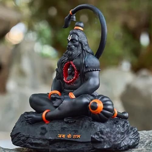 Blessing BUDDHA Hanuman Idol for Car Dashboard Ramlalla Small Statue 10 cm (4 in) | Spiritual Car Decor thumbnail 4