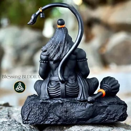 Blessing BUDDHA Hanuman Idol for Car Dashboard Ramlalla Small Statue 10 cm (4 in) | Spiritual Car Decor thumbnail 5
