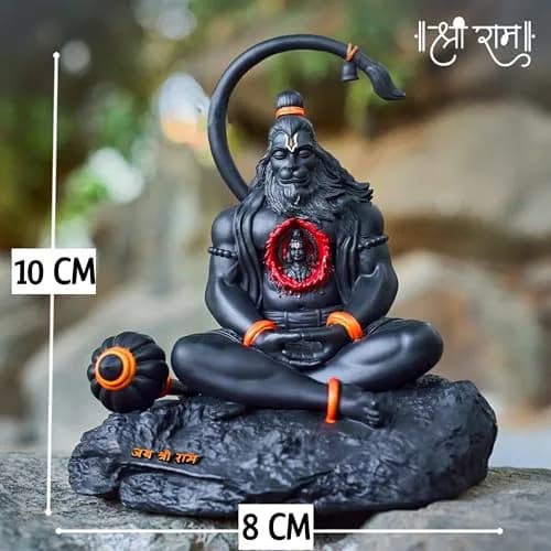 Blessing BUDDHA Hanuman Idol for Car Dashboard Ramlalla Small Statue 10 cm (4 in) | Spiritual Car Decor thumbnail 6