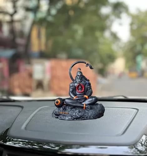 Blessing BUDDHA Hanuman Idol for Car Dashboard Ramlalla Small Statue 10 cm (4 in) | Spiritual Car Decor thumbnail 3