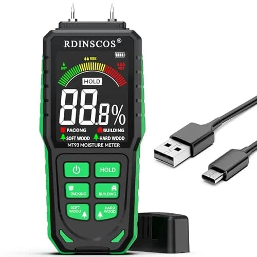 RDINSCOS Pin-Type Moisture Meter for Wood, Walls & Hardwood | 5.7%-56.1% Wood Range thumbnail 1