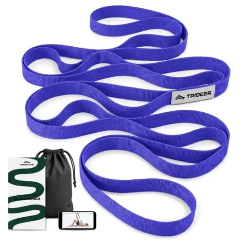 Trideer Stretching Strap with Loops & Leg Lifter 75 Inch (190.5 cm) | Non-Elastic PT-Style Physical Therapy Strap for Rehab, Hamstring, Calf & Back Stretcher Mobility thumbnail 1