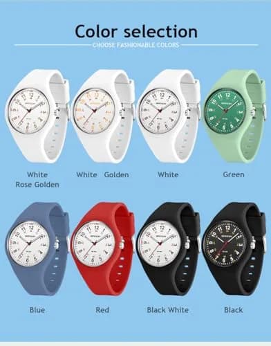 MASTOP Nurse Doctor Student Watch for Women and Men Waterproof Sports Watch with Easy-to-Read Luminous Dial 24-Hour Format Soft Silicone Strap (White Rose Gold) | Waterproof 3ATM thumbnail 9