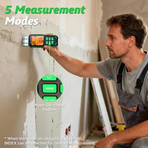 RDINSCOS Pinless Moisture Meter Non-Invasive Digital Moisture Detector | Accurate, Surface Scanning Tool for Wood & Walls thumbnail 2