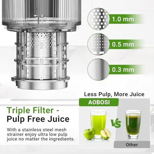 AAOBOSI Slow Cold Press Juicer Machine 54oz | 7-Stage Masticating Technology for Nutrient-Rich Juice thumbnail 4