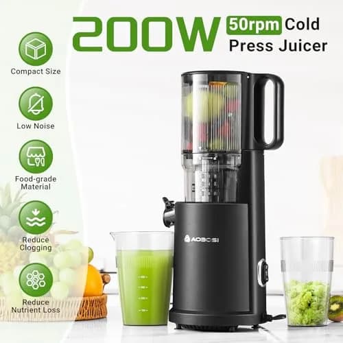 AAOBOSI Slow Cold Press Juicer Machine 54oz | 7-Stage Masticating Technology for Nutrient-Rich Juice thumbnail 5