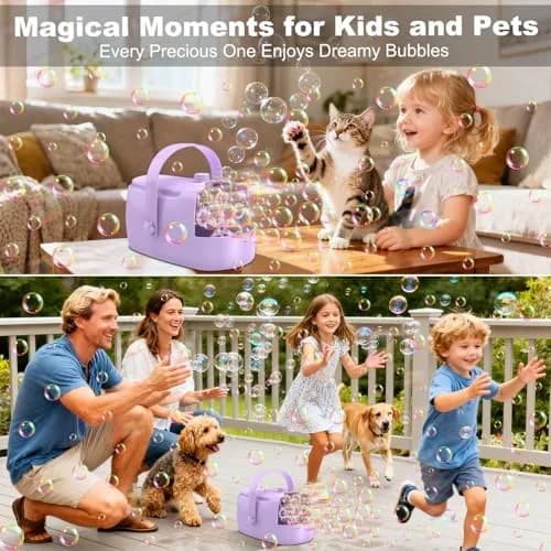 Zerhunt Automatic Bubble Machine Purple | 18000+ Bubbles/Min, Dual Power, Portable thumbnail 9
