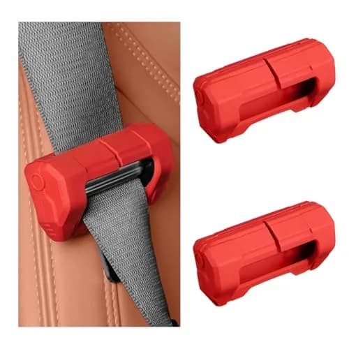 DXNQ Car Seat Belt Buckle Covers 2PCS | Anti-Scratch Silicone Protector for SUV, Van, Truck (Red) thumbnail 1