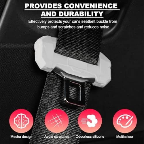 DXNQ 2PCS Car Seat Belt Buckle Covers Silicone Universal Fit | Anti-Scratch & Durable (3.2 × 1.8 × 1.0 inches) thumbnail 4