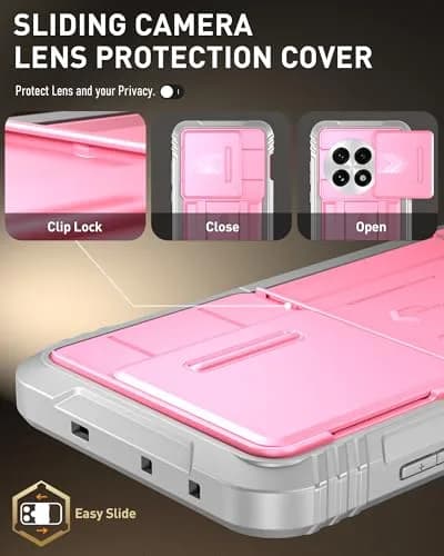 Poetic Revolution Case for OnePlus 13 5G | Full Body Shockproof with Slide Camera Cover & Screen Protector, Pink thumbnail 8