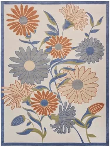 Nourison Area Rug 9' x 12' Beige Multicolor | Easy Clean, Non Shedding thumbnail 4