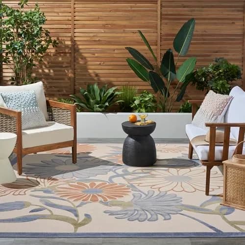 Nourison Area Rug 9' x 12' Beige Multicolor | Easy Clean, Non Shedding thumbnail 3