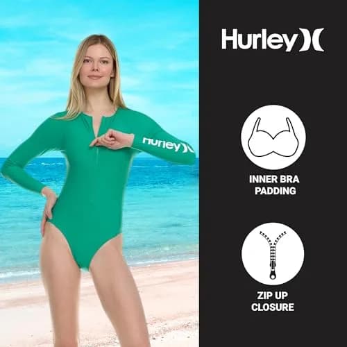Hurley Women's Long Sleeve Swimsuit UPF 50+ | Sun Protection & Style (70-120 chars) thumbnail 6