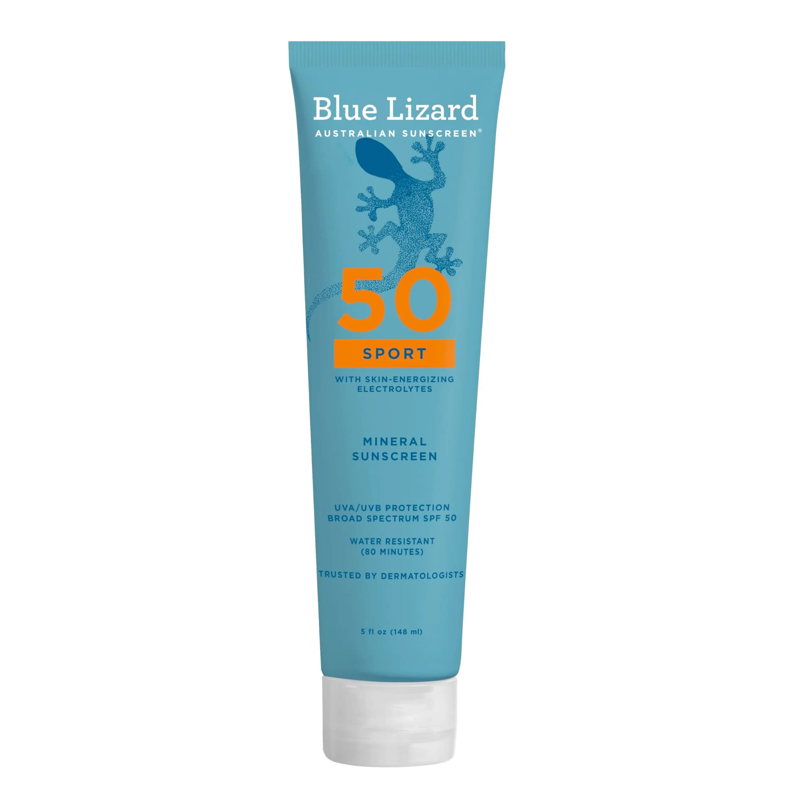 Blue Lizard Sport Mineral SPF 50 Lotion, Fragrance-Free, Vegan, 5 fl oz (148 ml) | Mineral Sunscreen for Athletes - main product image