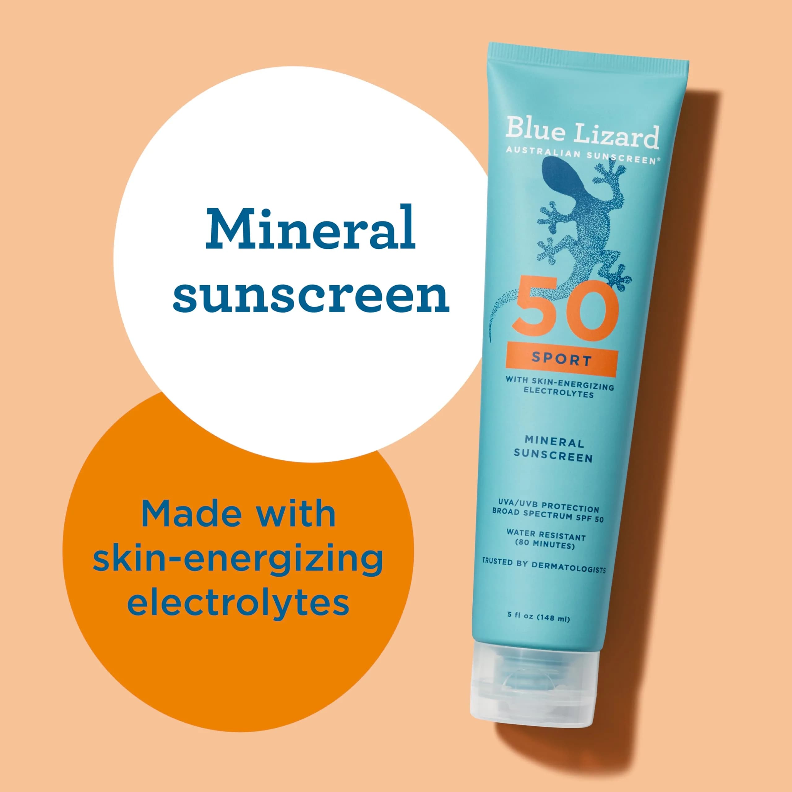 Blue Lizard Sport Mineral SPF 50 Lotion, Fragrance-Free, Vegan, 5 fl oz (148 ml) | Mineral Sunscreen for Athletes - view 4